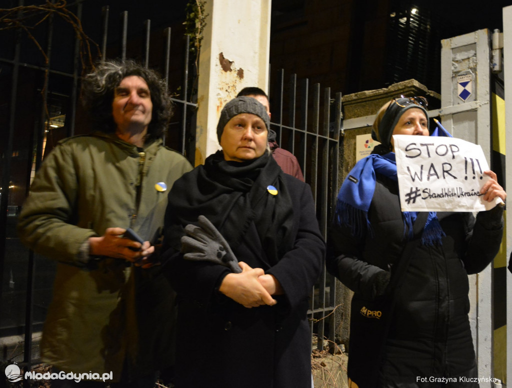 Poparcie dla walczącej Ukrainy w Gdańsku 24.02.2022