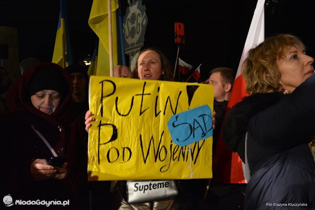 Poparcie dla walczącej Ukrainy w Gdańsku 24.02.2022