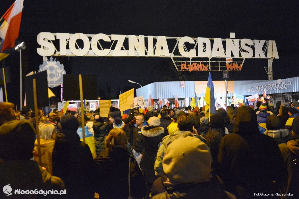 Poparcie dla walczącej Ukrainy w Gdańsku 24.02.2022