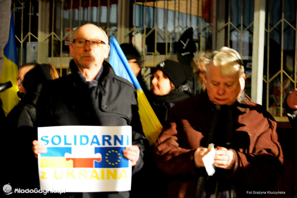 Poparcie dla walczącej Ukrainy w Gdańsku 24.02.2022