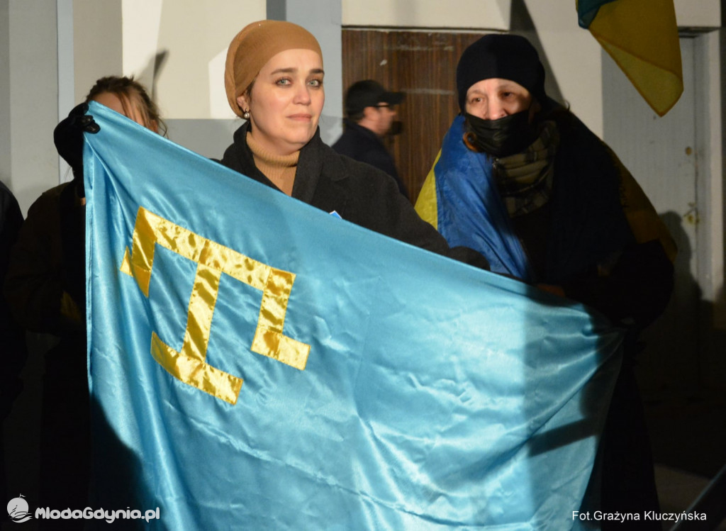 Poparcie dla walczącej Ukrainy w Gdańsku 24.02.2022