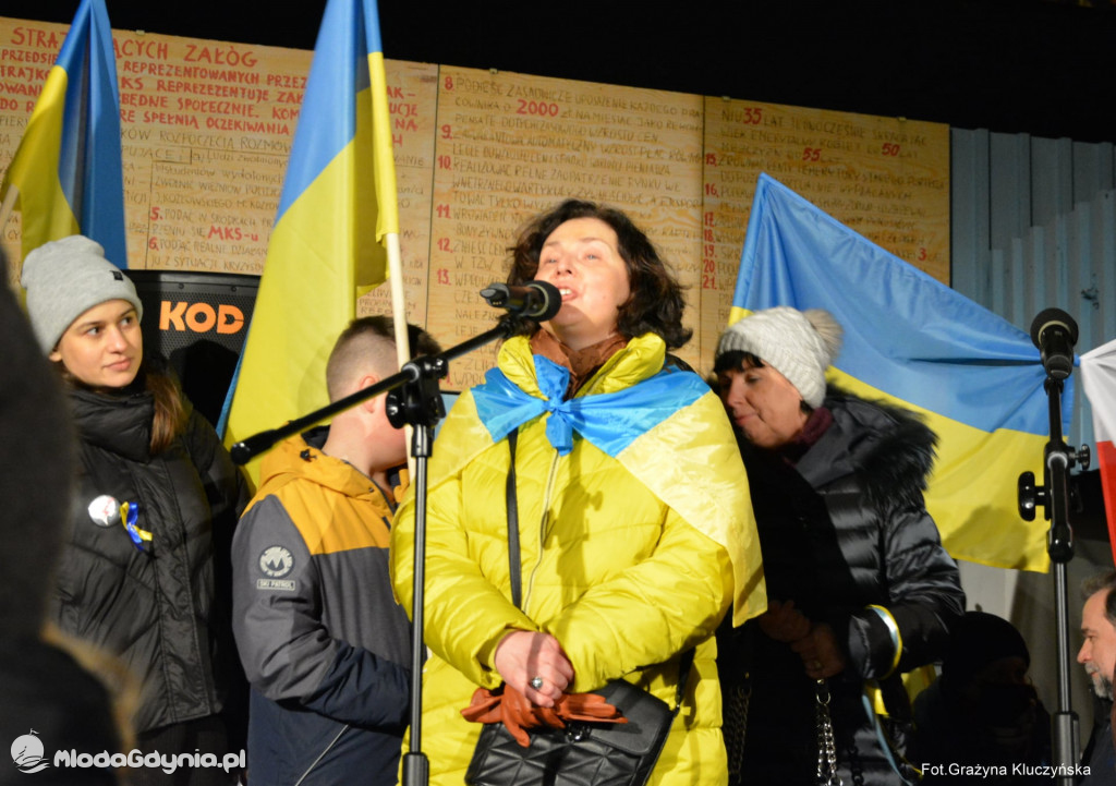 Poparcie dla walczącej Ukrainy w Gdańsku 24.02.2022