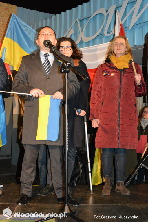 Poparcie dla walczącej Ukrainy w Gdańsku 24.02.2022