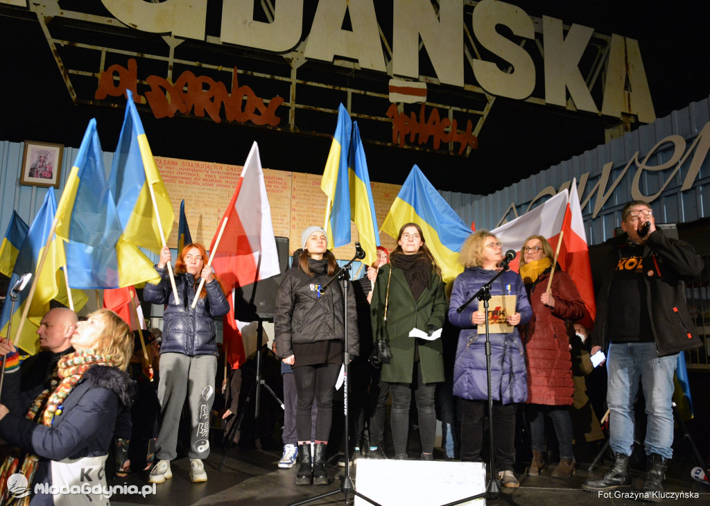 Poparcie dla walczącej Ukrainy w Gdańsku 24.02.2022