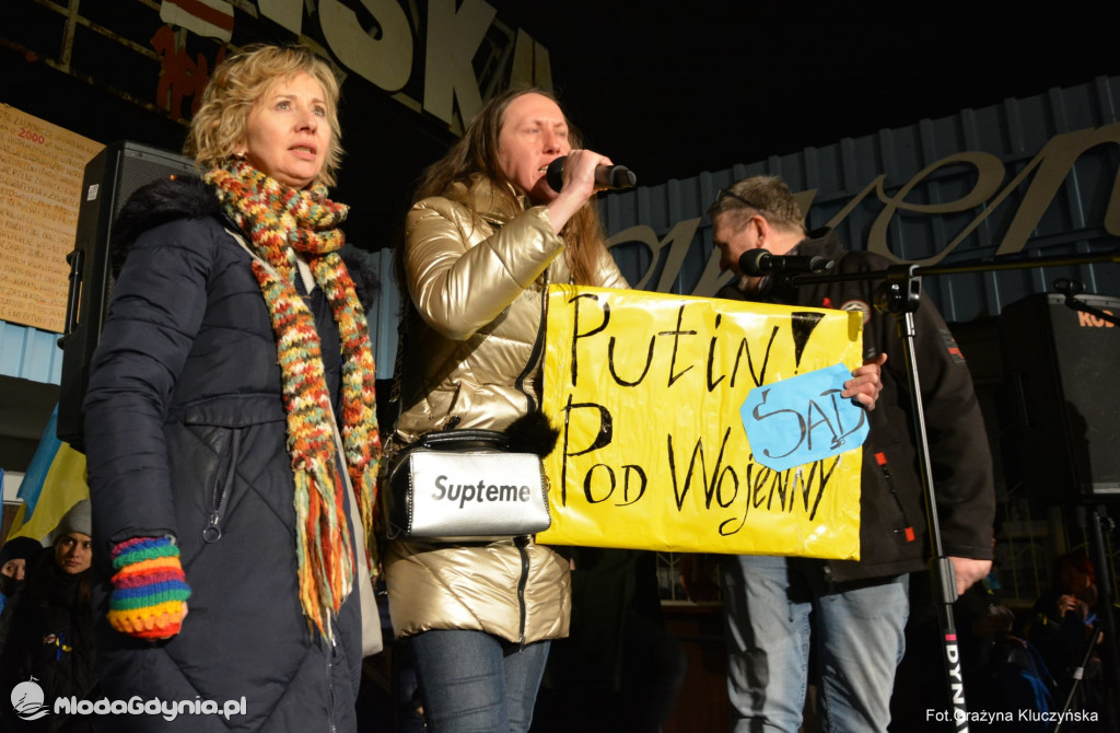 Poparcie dla walczącej Ukrainy w Gdańsku 24.02.2022