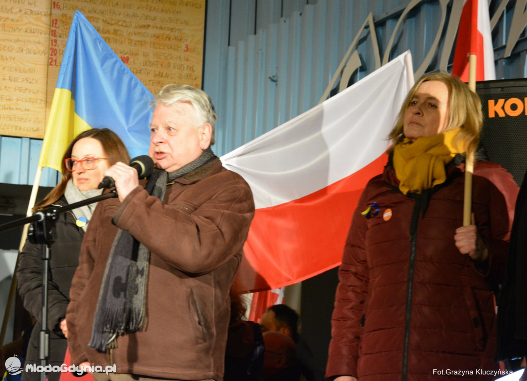 Poparcie dla walczącej Ukrainy w Gdańsku 24.02.2022