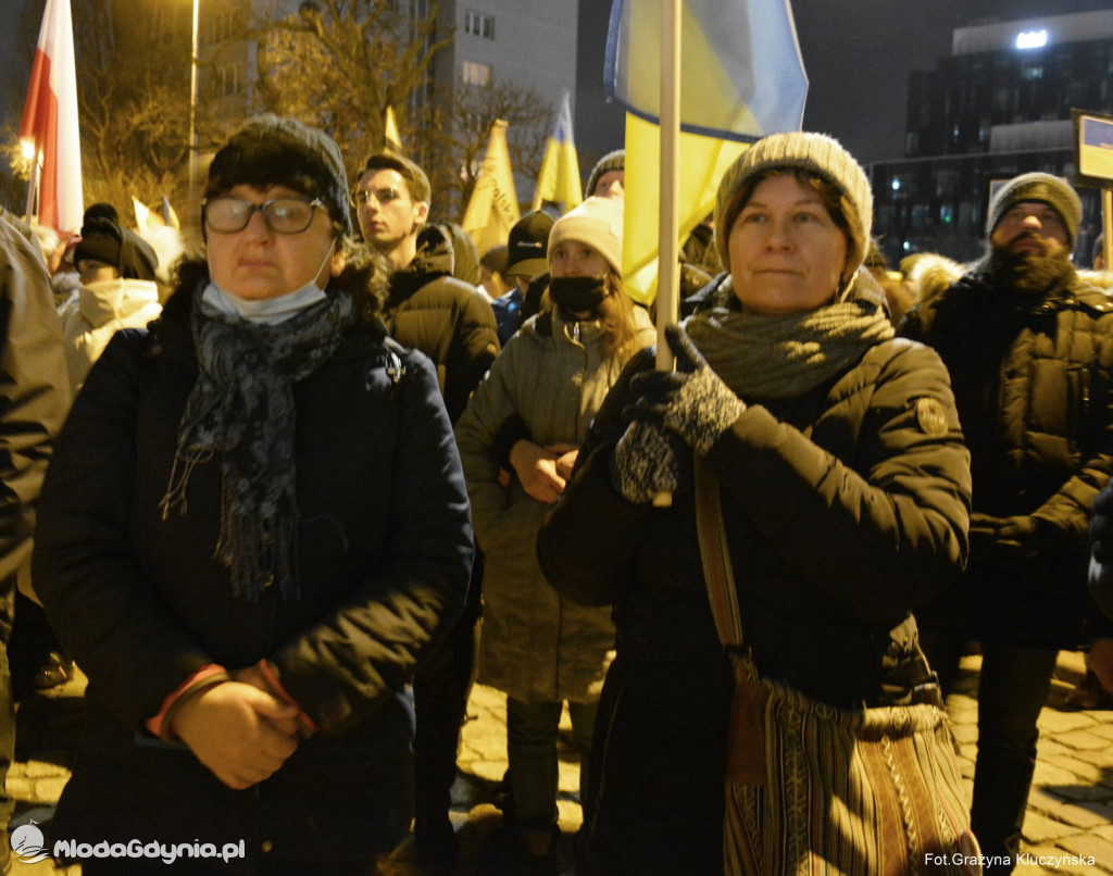 Poparcie dla walczącej Ukrainy w Gdańsku 24.02.2022
