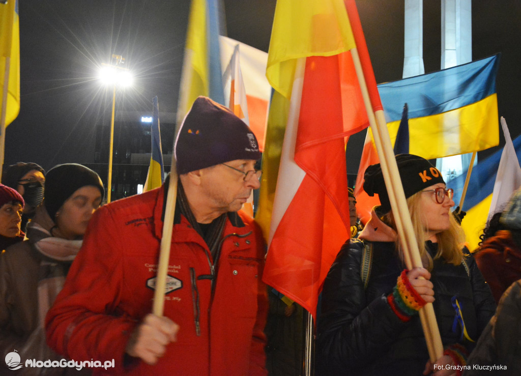 Poparcie dla walczącej Ukrainy w Gdańsku 24.02.2022