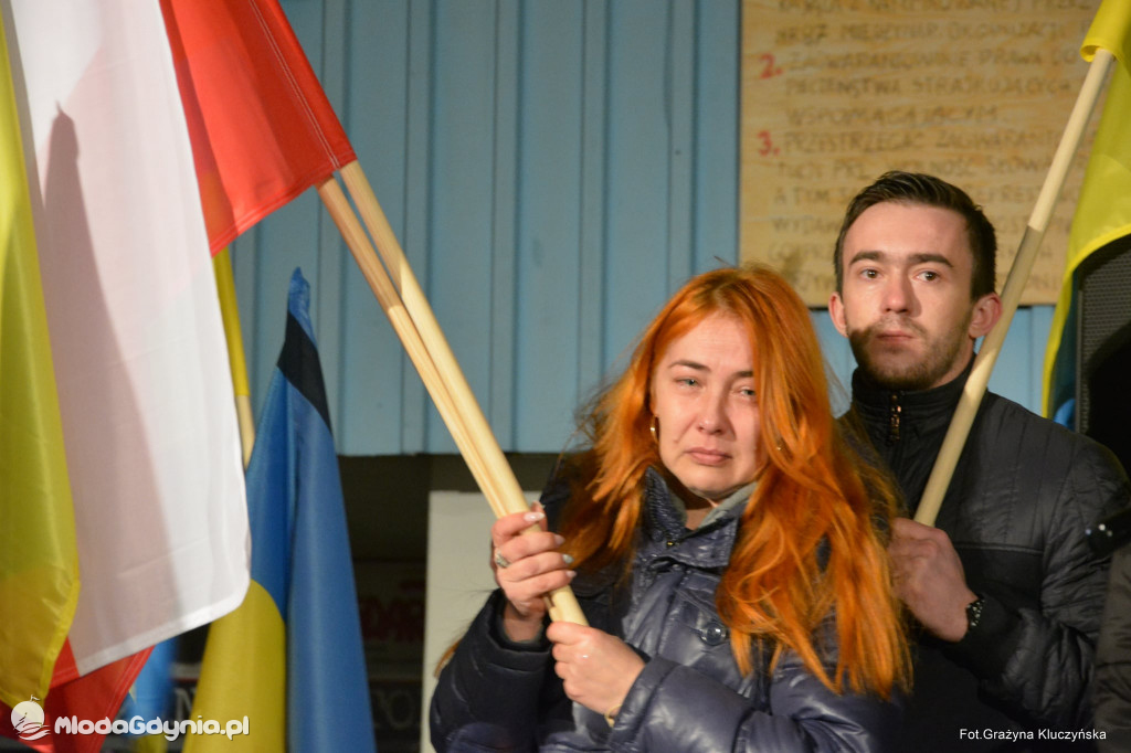 Poparcie dla walczącej Ukrainy w Gdańsku 24.02.2022