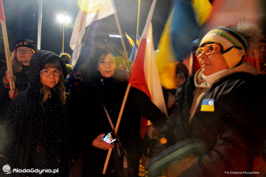 Poparcie dla walczącej Ukrainy w Gdańsku 24.02.2022