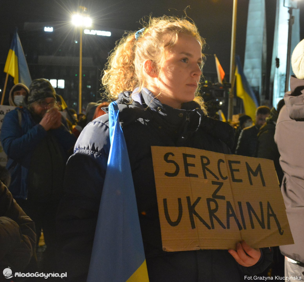 Poparcie dla walczącej Ukrainy w Gdańsku 24.02.2022