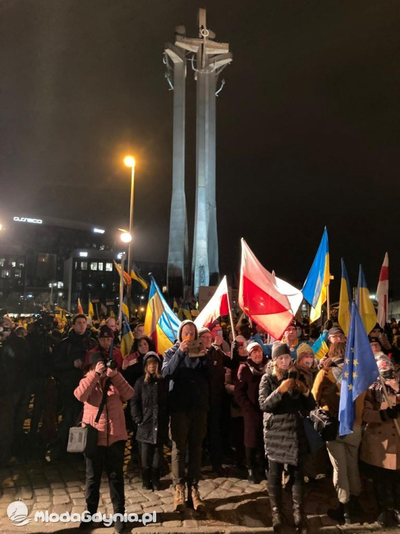 Poparcie dla walczącej Ukrainy w Gdańsku 24.02.2022