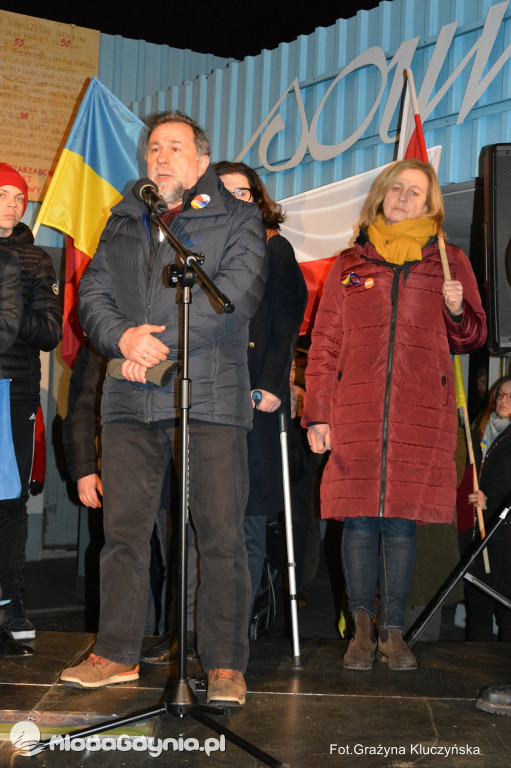 Poparcie dla walczącej Ukrainy w Gdańsku 24.02.2022