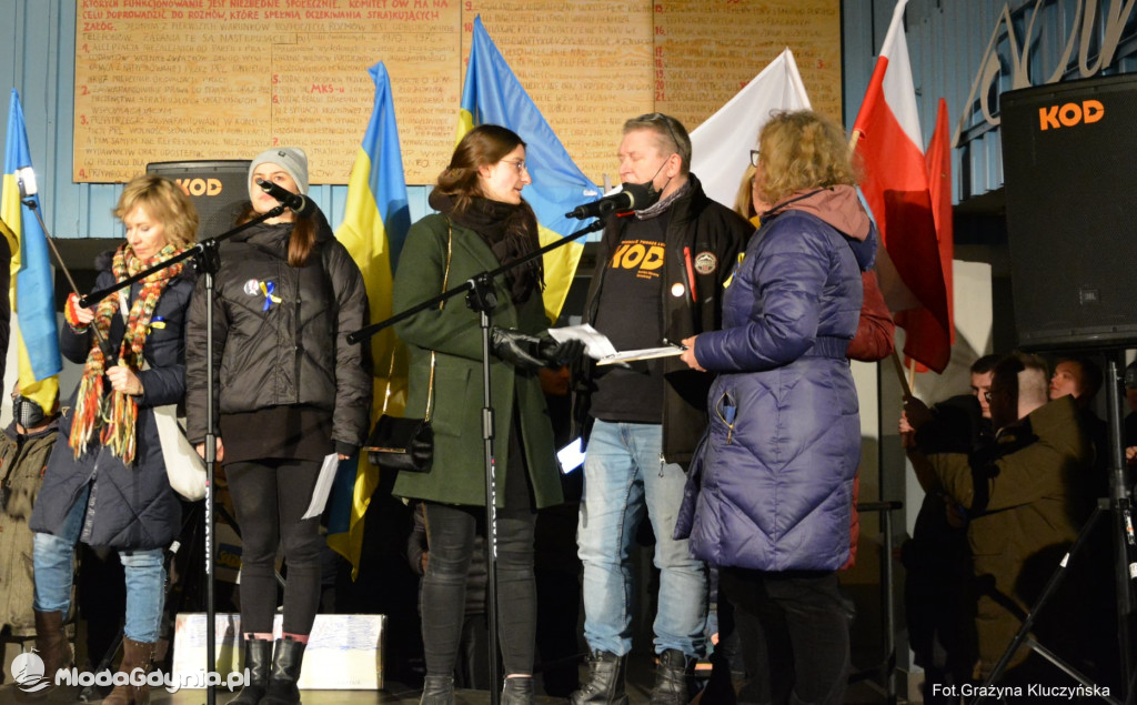 Poparcie dla walczącej Ukrainy w Gdańsku 24.02.2022