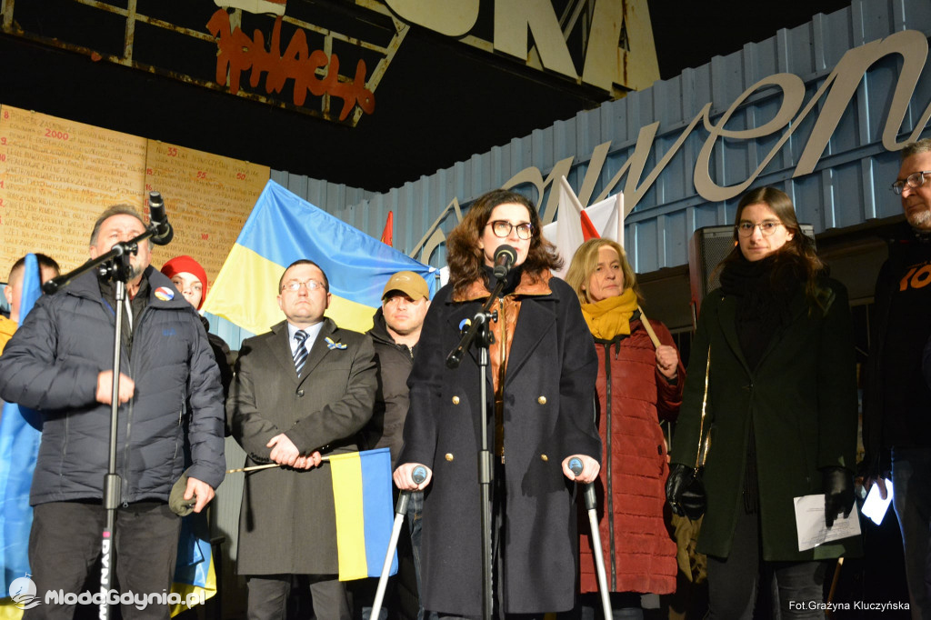 Poparcie dla walczącej Ukrainy w Gdańsku 24.02.2022