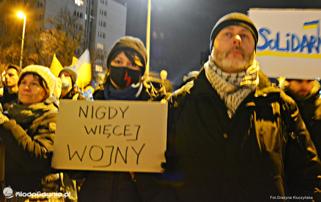 Poparcie dla walczącej Ukrainy w Gdańsku 24.02.2022