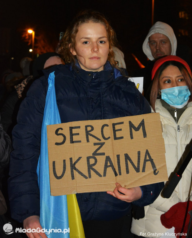 Poparcie dla walczącej Ukrainy w Gdańsku 24.02.2022