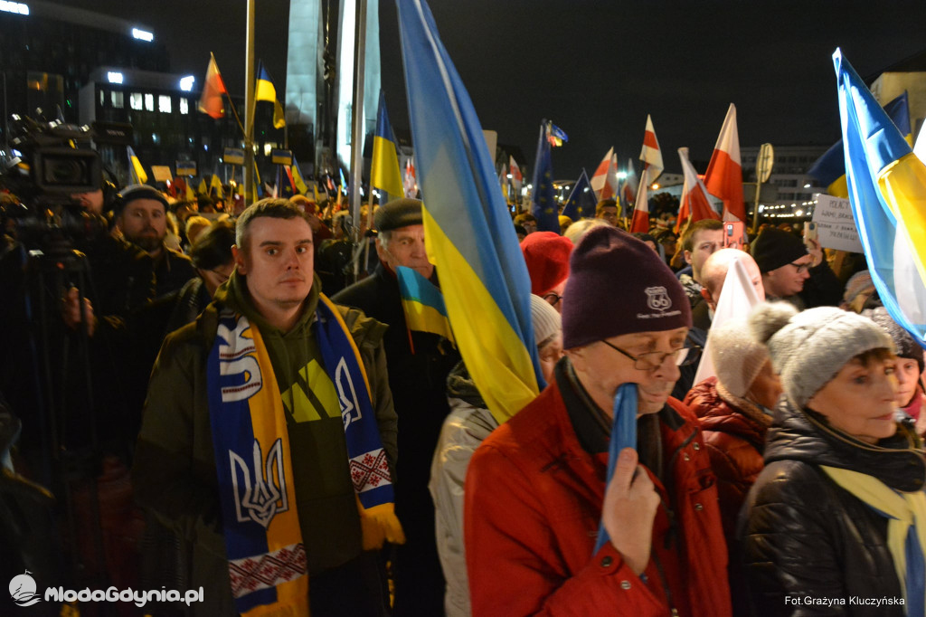Poparcie dla walczącej Ukrainy w Gdańsku 24.02.2022