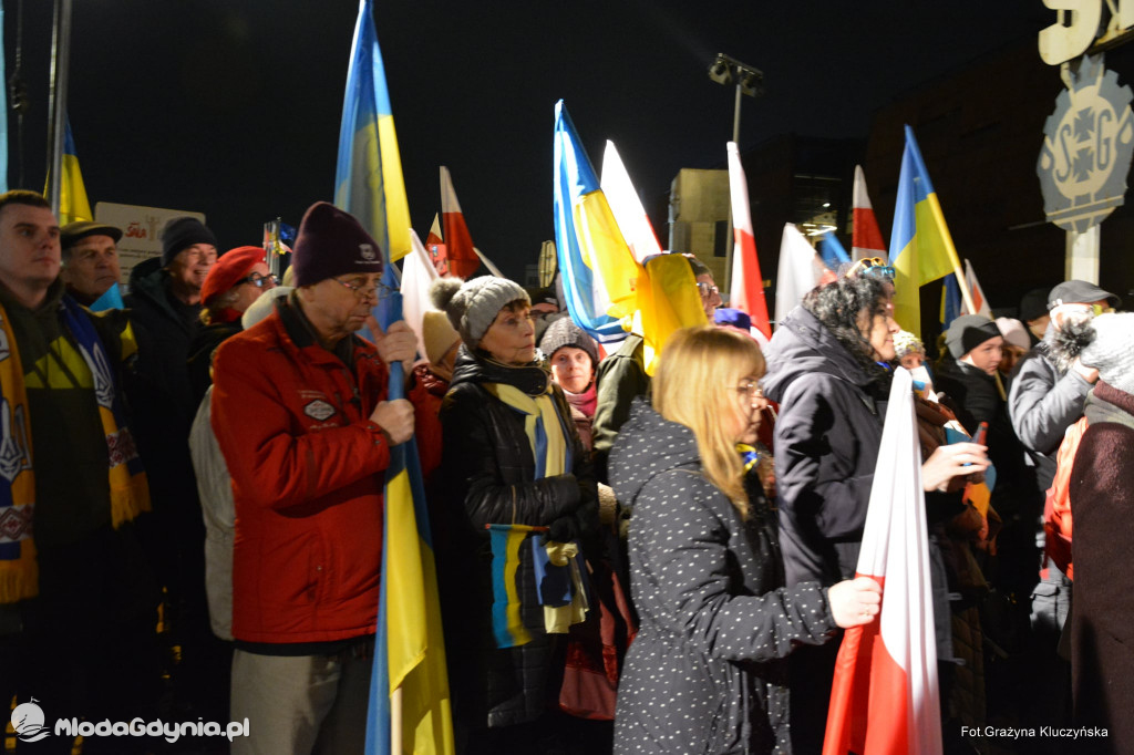 Poparcie dla walczącej Ukrainy w Gdańsku 24.02.2022