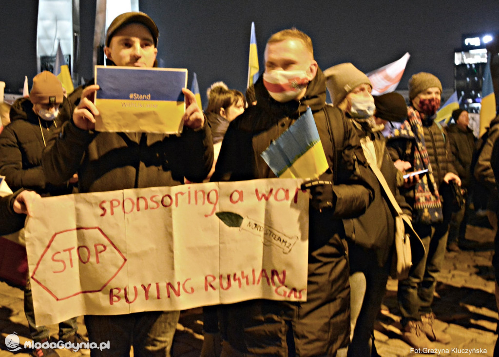 Poparcie dla walczącej Ukrainy w Gdańsku 24.02.2022