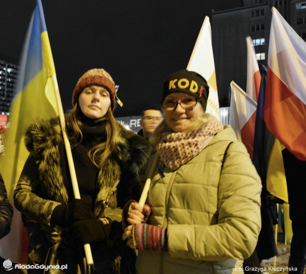 Poparcie dla walczącej Ukrainy w Gdańsku 24.02.2022