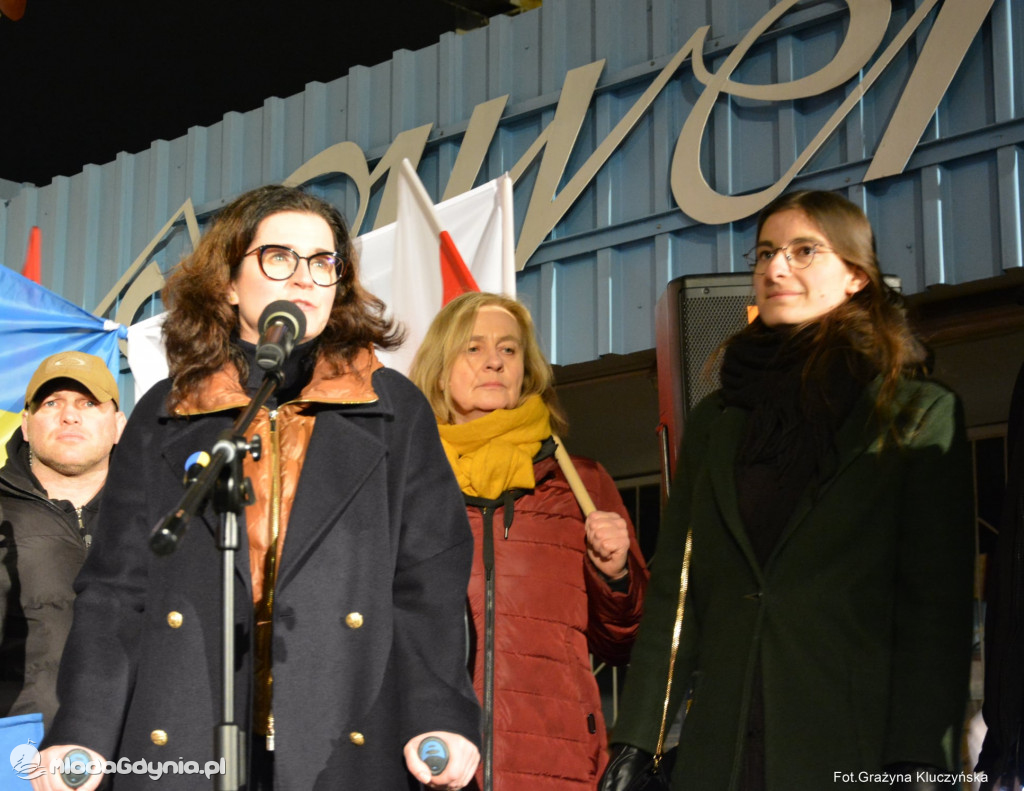 Poparcie dla walczącej Ukrainy w Gdańsku 24.02.2022