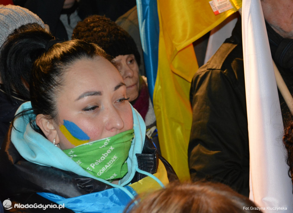 Poparcie dla walczącej Ukrainy w Gdańsku 24.02.2022