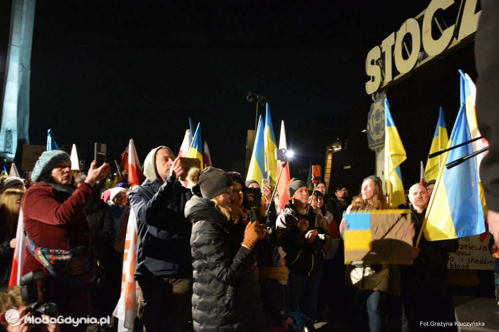 Poparcie dla walczącej Ukrainy w Gdańsku 24.02.2022