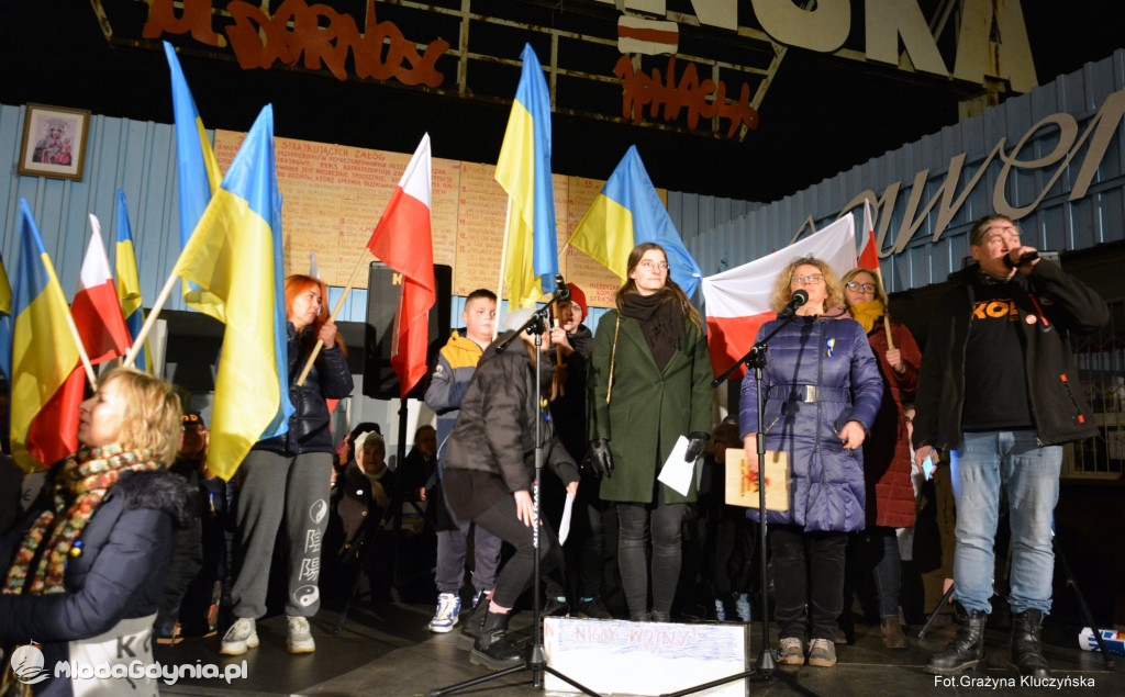 Poparcie dla walczącej Ukrainy w Gdańsku 24.02.2022