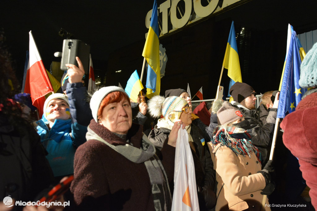 Poparcie dla walczącej Ukrainy w Gdańsku 24.02.2022