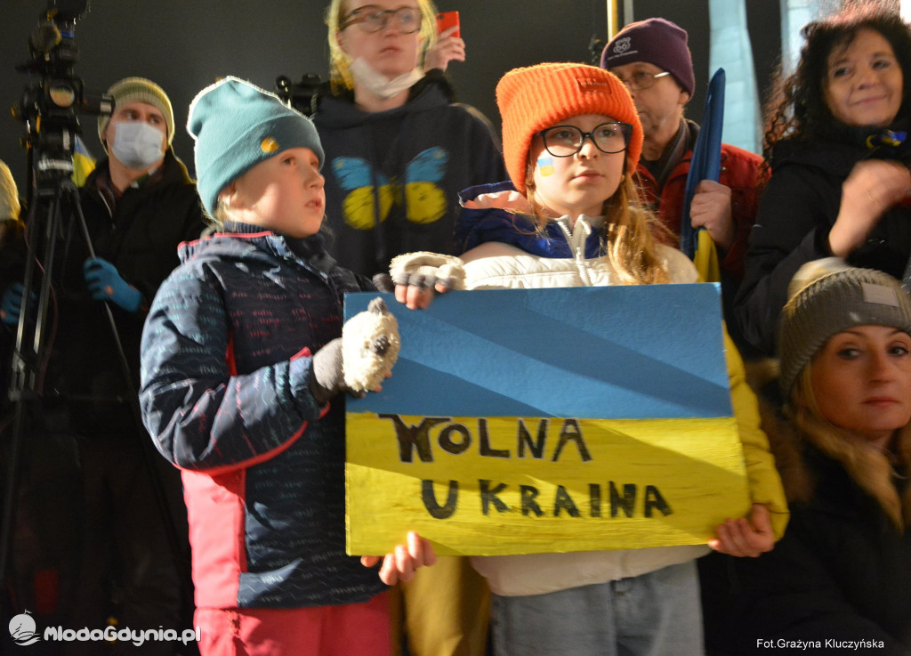 Poparcie dla walczącej Ukrainy w Gdańsku 24.02.2022