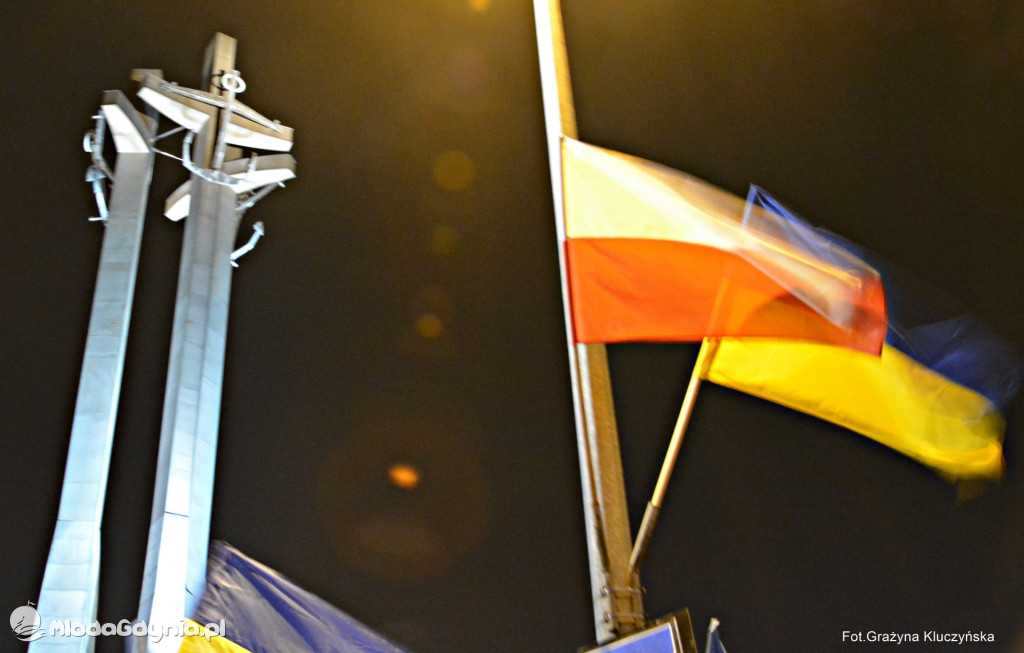 Poparcie dla walczącej Ukrainy w Gdańsku 24.02.2022