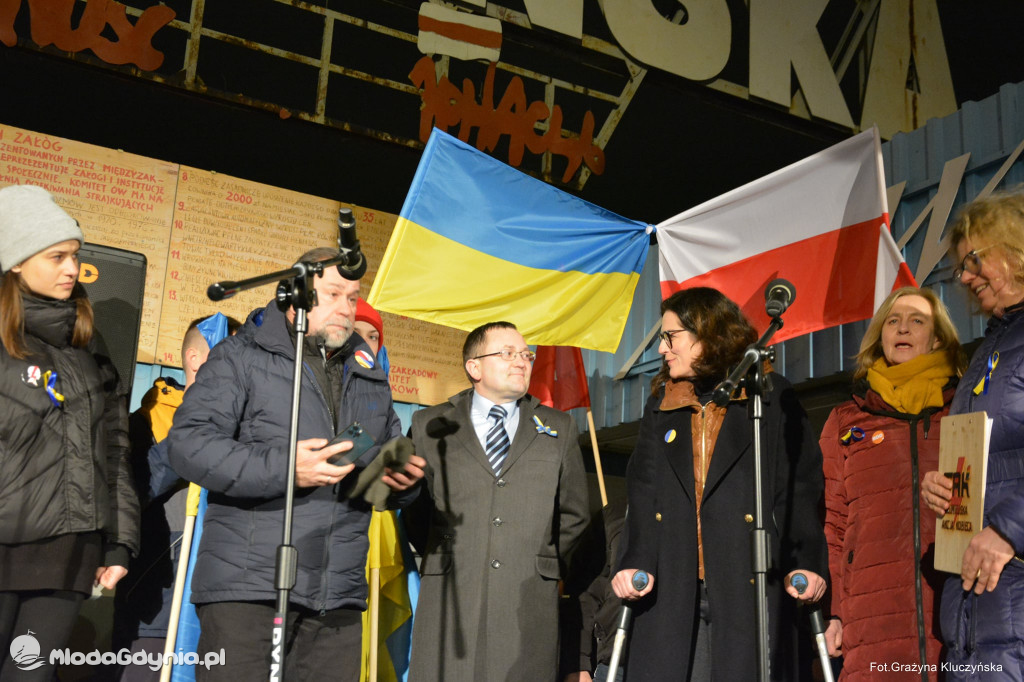 Poparcie dla walczącej Ukrainy w Gdańsku 24.02.2022
