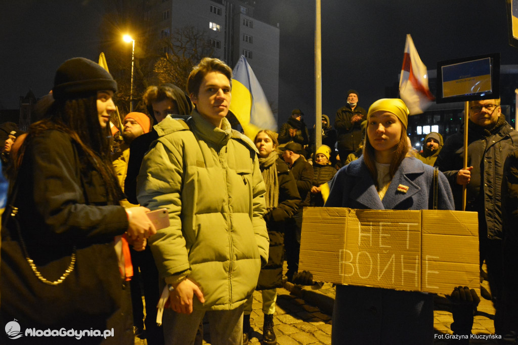Poparcie dla walczącej Ukrainy w Gdańsku 24.02.2022