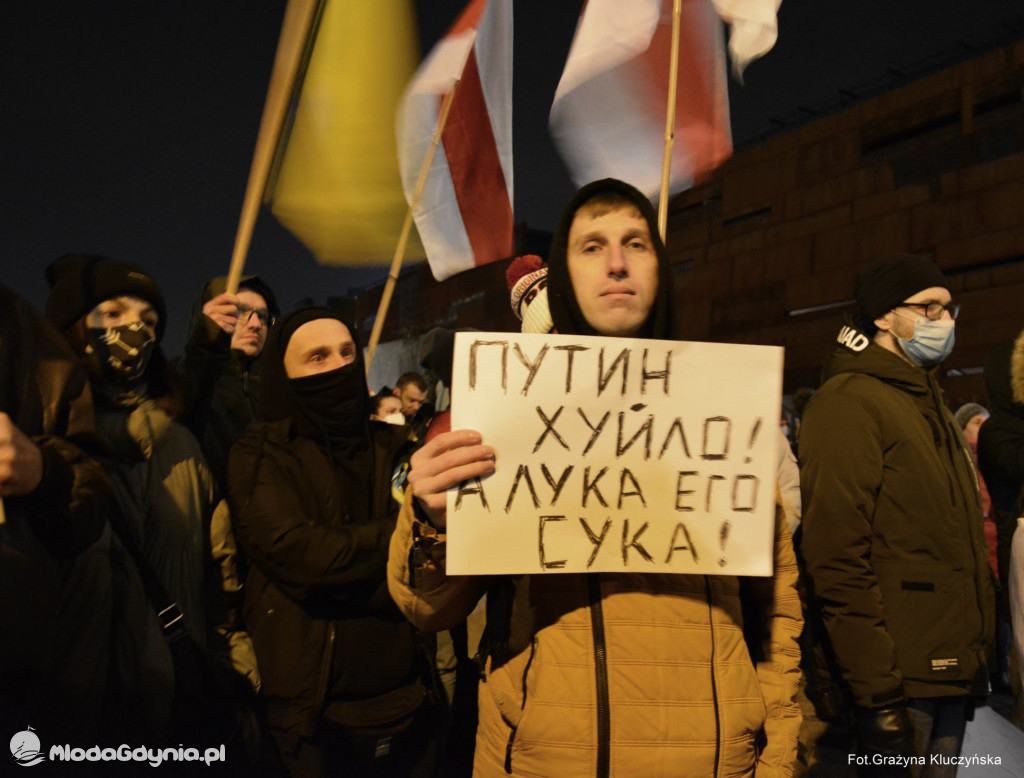 Poparcie dla walczącej Ukrainy w Gdańsku 24.02.2022