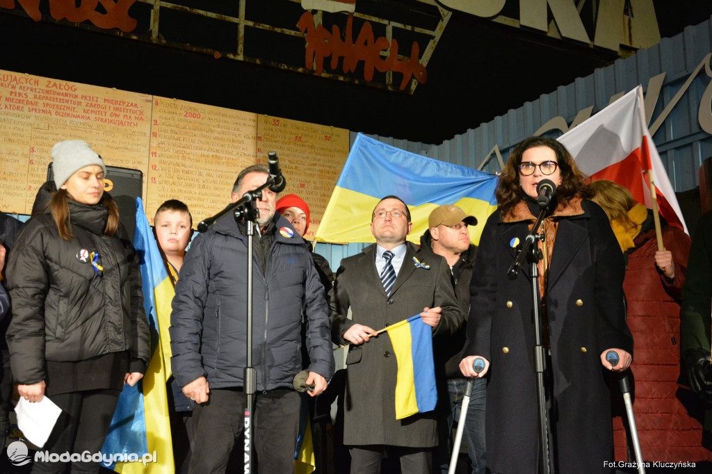 Poparcie dla walczącej Ukrainy w Gdańsku 24.02.2022
