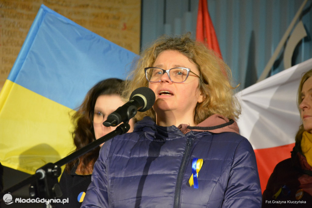 Poparcie dla walczącej Ukrainy w Gdańsku 24.02.2022