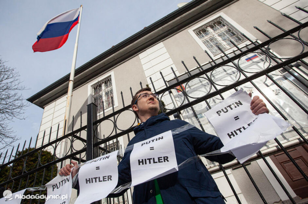 Poparcie dla walczącej Ukrainy w Gdańsku 24.02.2022