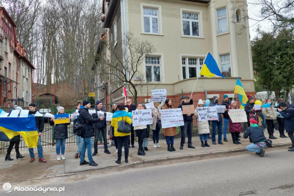 Poparcie dla walczącej Ukrainy w Gdańsku 24.02.2022