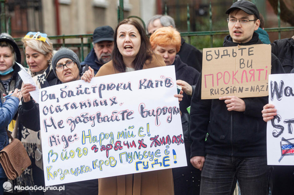 Poparcie dla walczącej Ukrainy w Gdańsku 24.02.2022