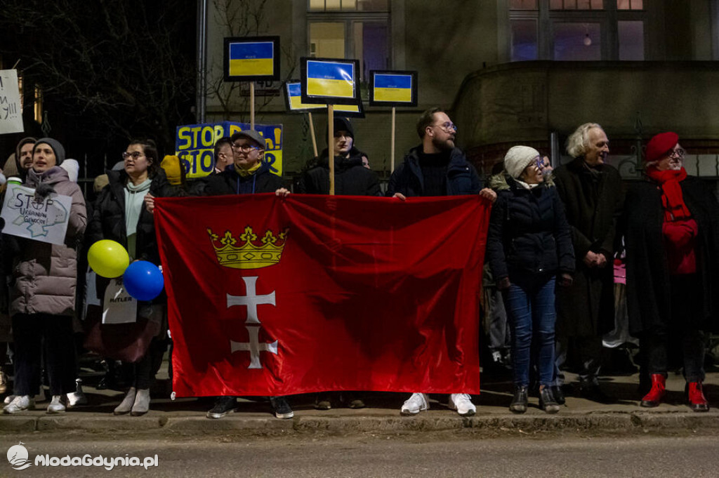 Poparcie dla walczącej Ukrainy w Gdańsku 24.02.2022