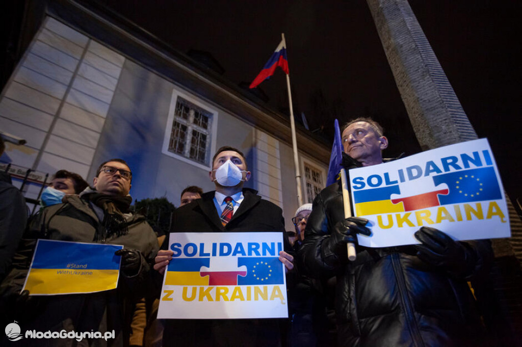 Poparcie dla walczącej Ukrainy w Gdańsku 24.02.2022