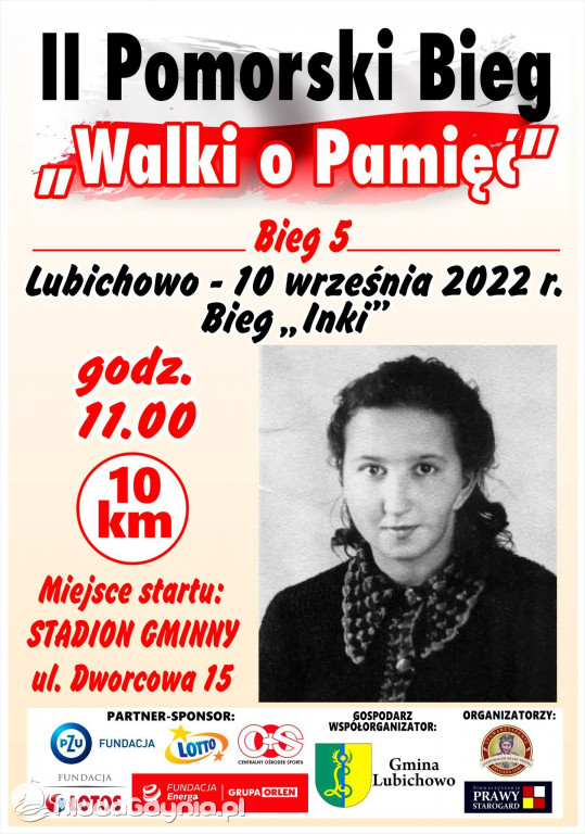 Bieg Walki o Pamięć - Bieg Inki - Lubichowo, dnia 10.09.2022