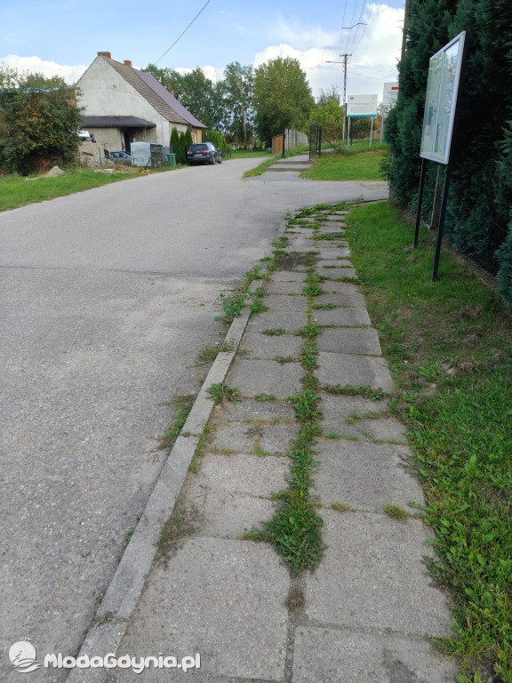 Chodniki w Nadziejewie - przed i po interwencji radnego Jerzego Terechowa