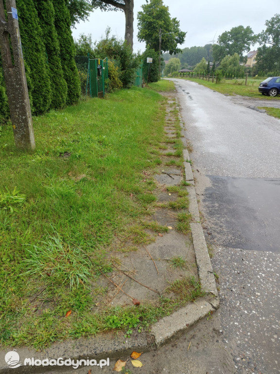 Chodniki w Nadziejewie - przed i po interwencji radnego Jerzego Terechowa