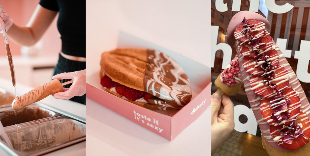 Penisy i waginy na Świętojańskiej. Nowa cukiernia poleca gofry