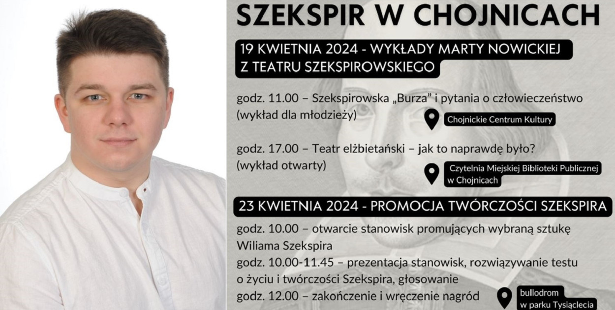 Radosław Ginter: zachęcam do udziału w konkursie "Szekspir w Chojnicach"