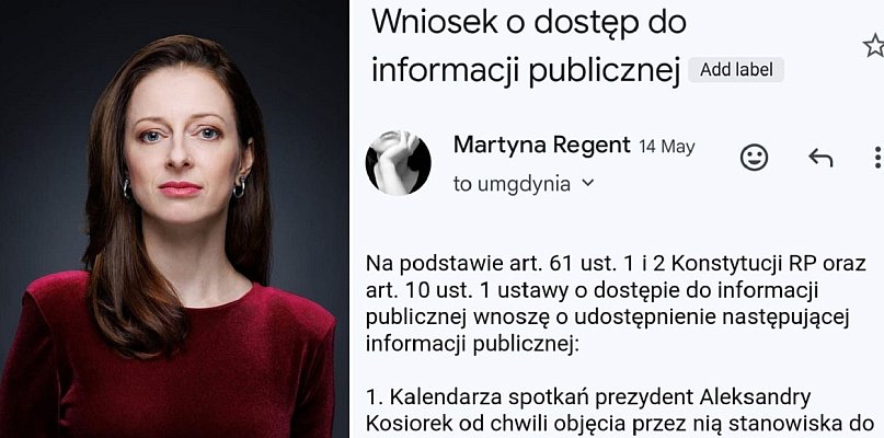 Martyna Regent: miał być jawny kalendarz spotkań prezydentki Gdyni - 63567
