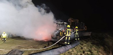 Policja sprawdza okoliczności pożaru maszyn w Słajszewie przy budowie Elektrowni