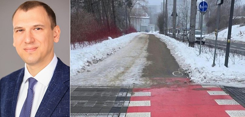 Pogorzelski: oblodzony chodnik i odśnieżona do czysta droga rowerowa?